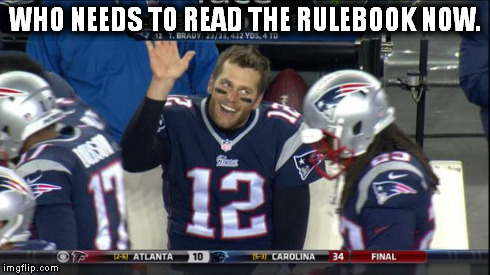 WHO NEEDS TO READ THE RULEBOOK NOW. | image tagged in rulebook,nfl,football | made w/ Imgflip meme maker