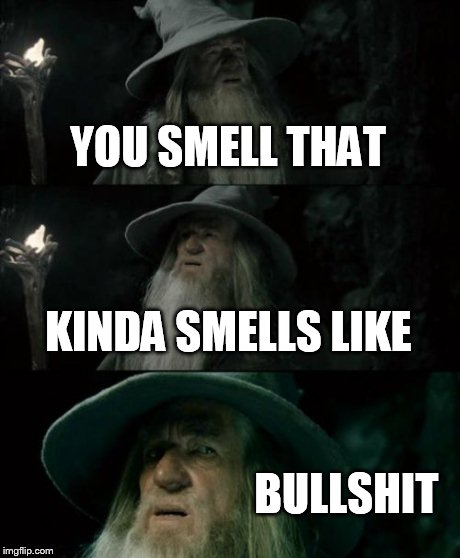 Confused Gandalf Meme | YOU SMELL THAT KINDA SMELLS LIKE BULLSHIT | image tagged in memes,confused gandalf | made w/ Imgflip meme maker