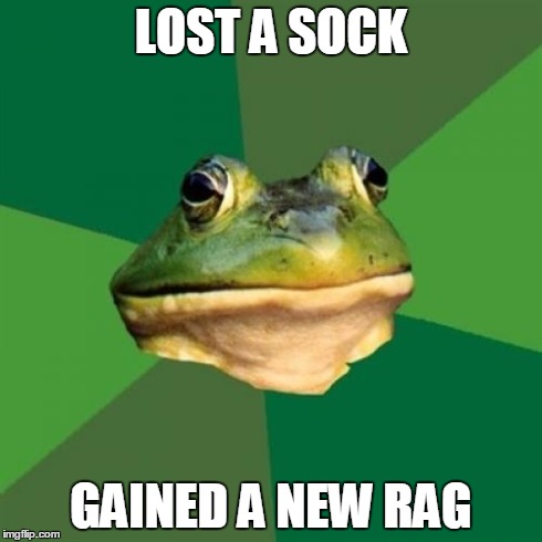 Foul Bachelor Frog | LOST A SOCK GAINED A NEW RAG | image tagged in memes,foul bachelor frog,AdviceAnimals | made w/ Imgflip meme maker