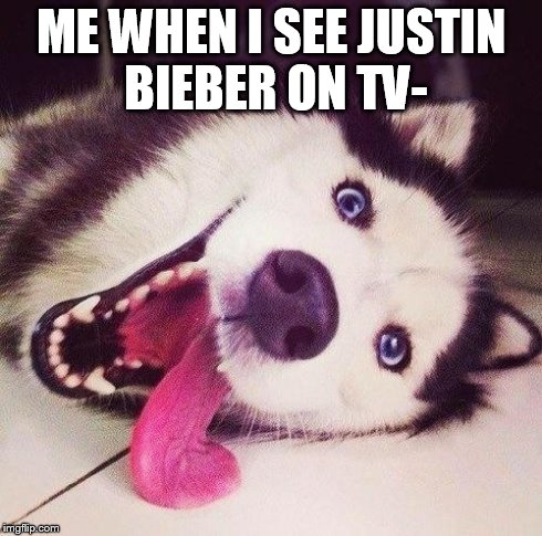 moonmoon | ME WHEN I SEE JUSTIN BIEBER ON TV- | image tagged in moonmoon | made w/ Imgflip meme maker