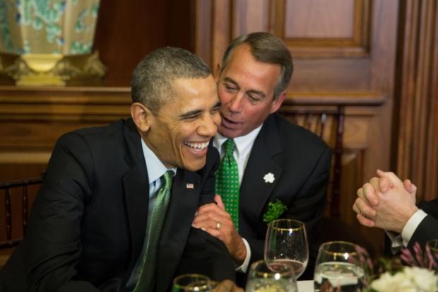 Boehner & Obama Laughing Blank Meme Template