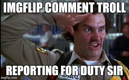 doofy | IMGFLIP COMMENT TROLL REPORTING FOR DUTY SIR | image tagged in doofy,imgflip | made w/ Imgflip meme maker