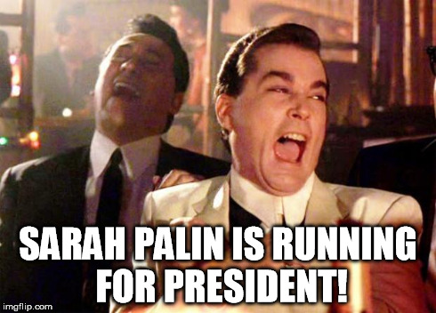 SARAH PALIN IS RUNNING FOR PRESIDENT! | image tagged in liotta | made w/ Imgflip meme maker