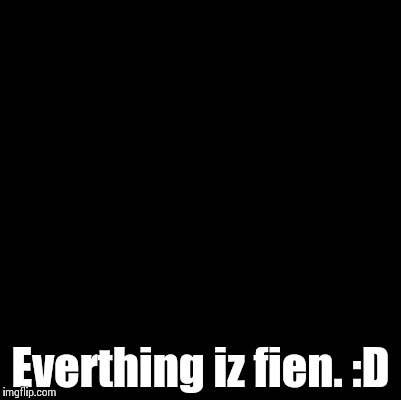 Blank | Everthing iz fien. :D | image tagged in blank,everything is fine | made w/ Imgflip meme maker