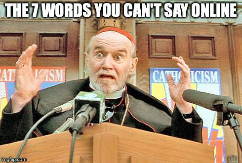 George's 7 words | THE 7 WORDS YOU CAN'T SAY ONLINE | image tagged in george carlin,furries | made w/ Imgflip meme maker