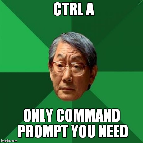 High Expectations Asian Father Meme | CTRL A ONLY COMMAND PROMPT YOU NEED | image tagged in memes,high expectations asian father | made w/ Imgflip meme maker
