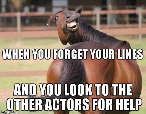 WHEN YOU FORGET YOUR LINES AND YOU LOOK TO THE OTHER ACTORS FOR HELP | made w/ Imgflip meme maker