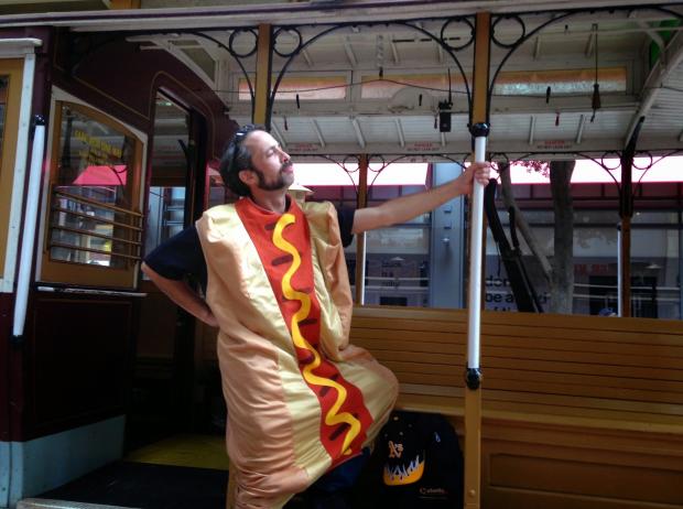 High Quality MarkDude Idiot in a HotDog suit Blank Meme Template