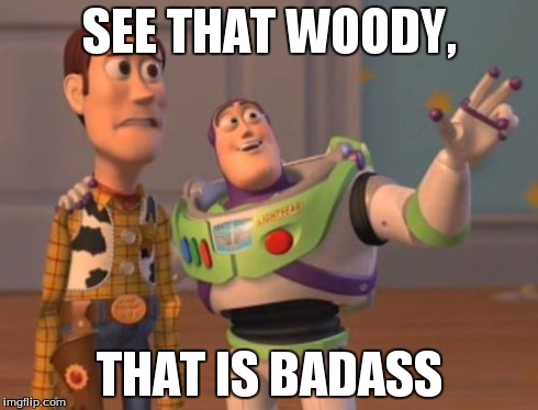 X, X Everywhere | SEE THAT WOODY, THAT IS BADASS | image tagged in memes,x x everywhere | made w/ Imgflip meme maker