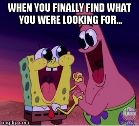 when you found what you were looking for | WHEN YOU FINALLY FIND WHAT YOU WERE LOOKING FOR... | image tagged in spongebob,memes,funny | made w/ Imgflip meme maker