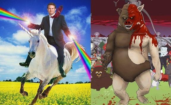 Business Unicorn versus Manbearpig Blank Meme Template