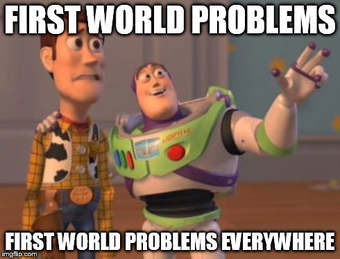X, X Everywhere Meme | FIRST WORLD PROBLEMS FIRST WORLD PROBLEMS EVERYWHERE | image tagged in memes,x x everywhere | made w/ Imgflip meme maker
