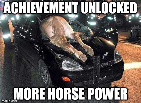Horse Power | ACHIEVEMENT UNLOCKED MORE HORSE POWER | image tagged in horsepower | made w/ Imgflip meme maker