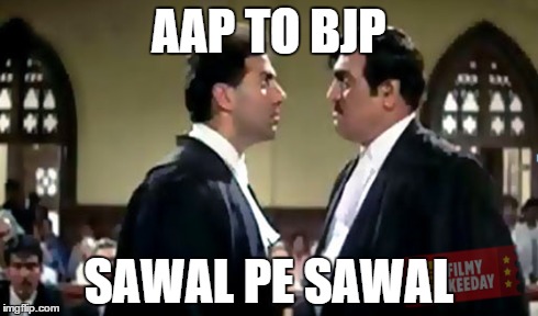 AAP TO BJP SAWAL PE SAWAL | made w/ Imgflip meme maker