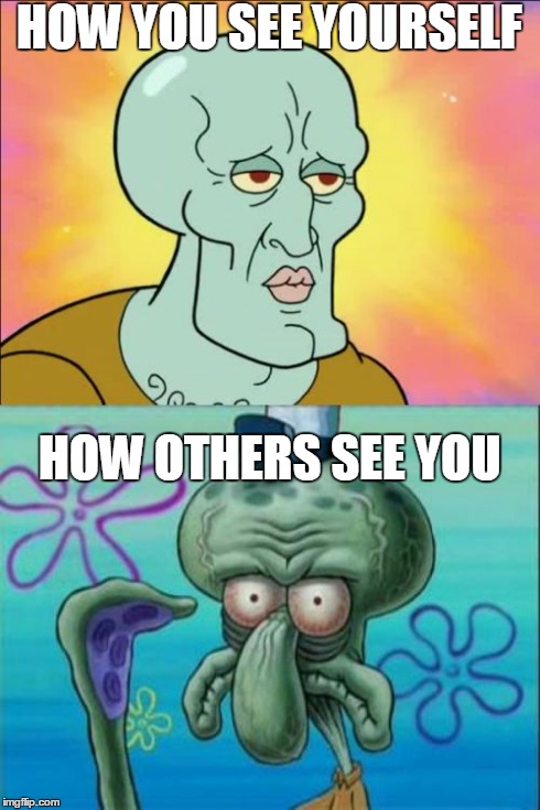 Squidward Meme | HOW YOU SEE YOURSELF HOW OTHERS SEE YOU | image tagged in memes,squidward | made w/ Imgflip meme maker