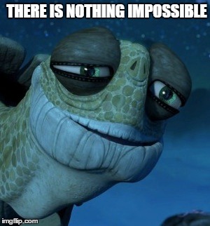 There is nothing impossible | THERE IS NOTHING IMPOSSIBLE | image tagged in kung fu panda,turtle | made w/ Imgflip meme maker