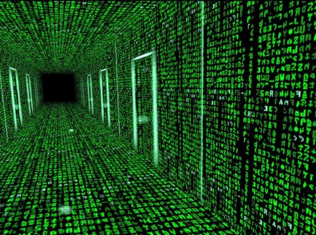 Matrix hallway code Blank Meme Template