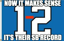12th man flag | NOW IT MAKES SENSE IT'S THEIR SB RECORD | image tagged in seahawks,seahawks lose,12thman | made w/ Imgflip meme maker