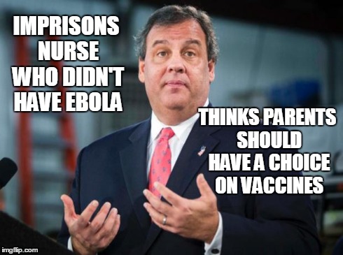 IMPRISONS NURSE WHO DIDN'T HAVE EBOLA THINKS PARENTS SHOULD HAVE A CHOICE ON VACCINES | image tagged in congress_critter_logic | made w/ Imgflip meme maker