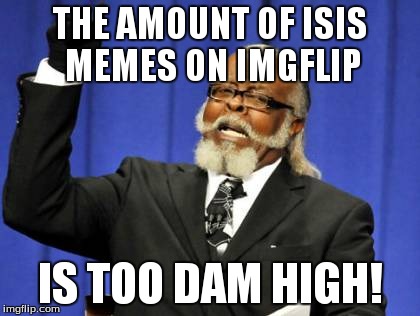 Too Damn High | THE AMOUNT OF ISIS MEMES ON IMGFLIP IS TOO DAM HIGH! | image tagged in memes,too damn high | made w/ Imgflip meme maker