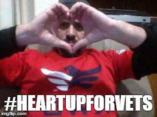 #HeartUpForVets | #HEARTUPFORVETS | image tagged in military,heart,love | made w/ Imgflip meme maker