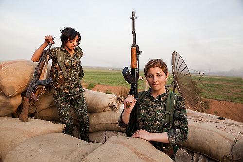 Female Kurdish fighters against ISIS Blank Meme Template