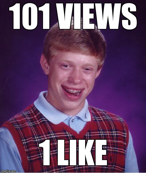 Bad Luck Brian Meme | 101 VIEWS 1 LIKE | image tagged in memes,bad luck brian | made w/ Imgflip meme maker