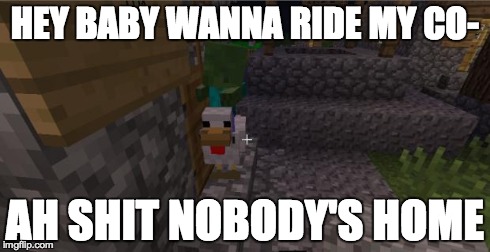 ceck zambie | HEY BABY WANNA RIDE MY CO- AH SHIT NOBODY'S HOME | image tagged in ceck zambie | made w/ Imgflip meme maker