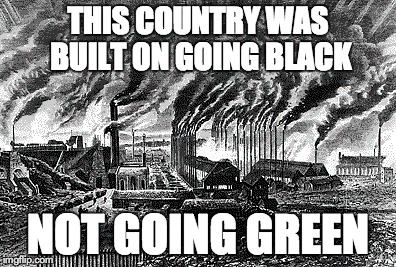 Going Green?   | THIS COUNTRY WAS BUILT ON GOING BLACK NOT GOING GREEN | image tagged in economy,earth,america | made w/ Imgflip meme maker