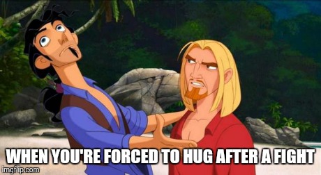 WHEN YOU'RE FORCED TO HUG AFTER A FIGHT | image tagged in thanks mom | made w/ Imgflip meme maker