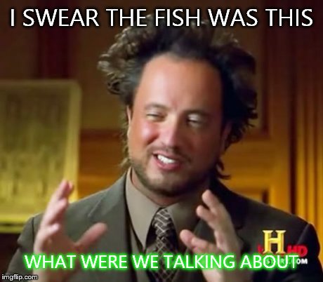 Ancient Aliens | I SWEAR THE FISH WAS THIS WHAT WERE WE TALKING ABOUT | image tagged in memes,ancient aliens | made w/ Imgflip meme maker