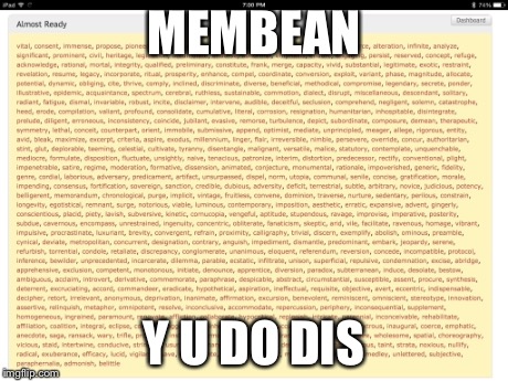 MEMBEAN Y U DO DIS | made w/ Imgflip meme maker