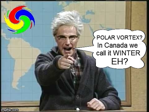 Polar Vortex is "Winter" in Canada | POLAR VORTEX? In Canada we call it WINTER EH? | image tagged in funny,canada,weatherman | made w/ Imgflip meme maker