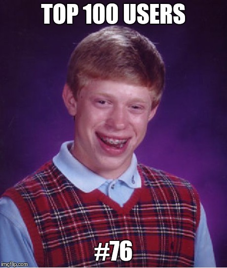 Bad Luck Brian | TOP 100 USERS #76 | image tagged in memes,bad luck brian | made w/ Imgflip meme maker