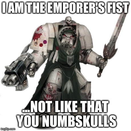 I AM THE EMPORER'S FIST ...NOT LIKE THAT YOU NUMBSKULLS | made w/ Imgflip meme maker