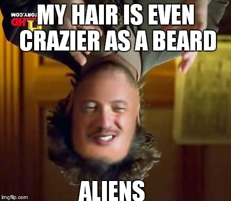 Aliens | MY HAIR IS EVEN CRAZIER AS A BEARD ALIENS | image tagged in aliens | made w/ Imgflip meme maker