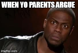 Kevin Hart Meme | WHEN YO PARENTS ARGUE | image tagged in memes,kevin hart the hell | made w/ Imgflip meme maker