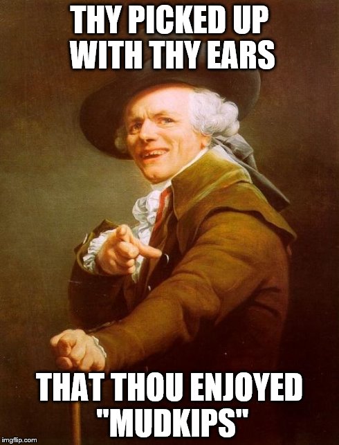 Joseph Ducreux Meme | THY PICKED UP WITH THY EARS THAT THOU ENJOYED "MUDKIPS" | image tagged in memes,joseph ducreux | made w/ Imgflip meme maker