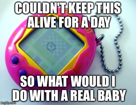 COULDN'T KEEP THIS ALIVE FOR A DAY SO WHAT WOULD I DO WITH A REAL BABY | image tagged in meme,memes,funny,funny memes,life | made w/ Imgflip meme maker