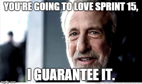 I Guarantee It | YOU'RE GOING TO LOVE SPRINT 15, I GUARANTEE IT. | image tagged in memes,i guarantee it | made w/ Imgflip meme maker