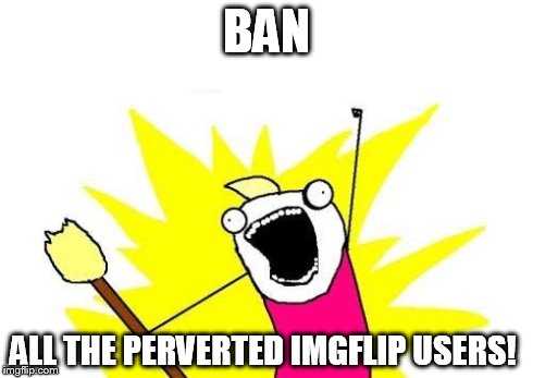 Maybe we should make a nickname for them too. Hm, what about the "Nude-Crazy Fairies"?  | BAN ALL THE PERVERTED IMGFLIP USERS! | image tagged in memes,x all the y | made w/ Imgflip meme maker