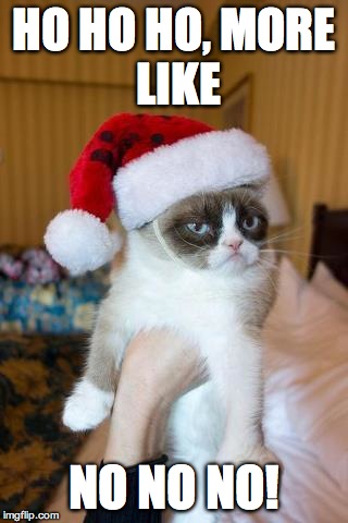 Grumpy Cat Christmas Meme | HO HO HO,
MORE LIKE NO NO NO! | image tagged in memes,grumpy cat christmas,grumpy cat | made w/ Imgflip meme maker