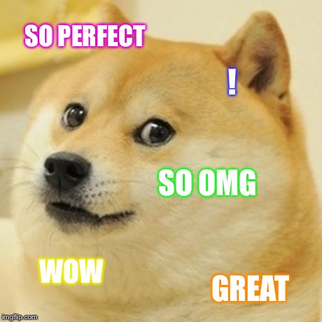 Doge Meme | SO PERFECT ! SO OMG WOW GREAT | image tagged in memes,doge | made w/ Imgflip meme maker