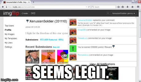 I commented on my own image. | SEEMS LEGIT. | image tagged in you commented on your own image,imgflip | made w/ Imgflip meme maker