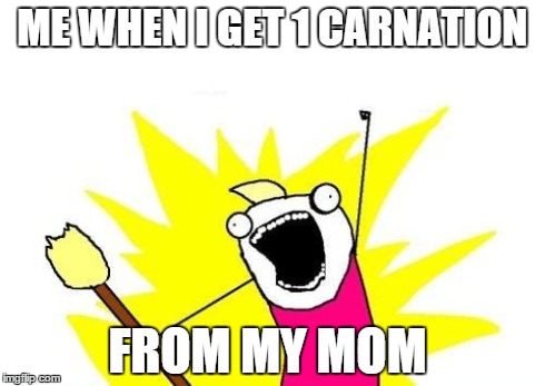 X All The Y | ME WHEN I GET 1 CARNATION FROM MY MOM | image tagged in memes,x all the y | made w/ Imgflip meme maker