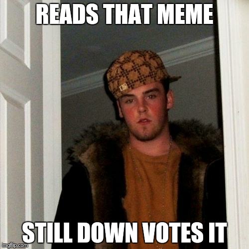 Scumbag Steve Meme | READS THAT MEME STILL DOWN VOTES IT | image tagged in memes,scumbag steve | made w/ Imgflip meme maker