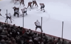 Aaron Ekblad runs into linesman | image tagged in gifs | made w/ Imgflip video-to-gif maker