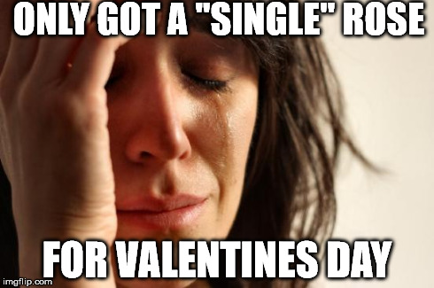 First World Problems Meme | ONLY GOT A "SINGLE" ROSE FOR VALENTINES DAY | image tagged in memes,first world problems | made w/ Imgflip meme maker