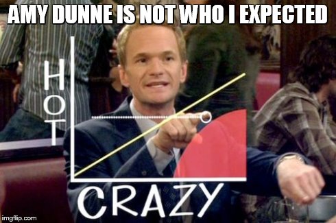 Hot Scale | AMY DUNNE IS NOT WHO I EXPECTED | image tagged in memes,hot scale,neil patrick harris,gone girl,barney stinson,how i met your mother | made w/ Imgflip meme maker