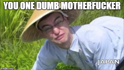 Welcome To The Rice Fields Motherfucker | YOU ONE DUMB MOTHERF**KER | image tagged in welcome to the rice fields motherfucker | made w/ Imgflip meme maker
